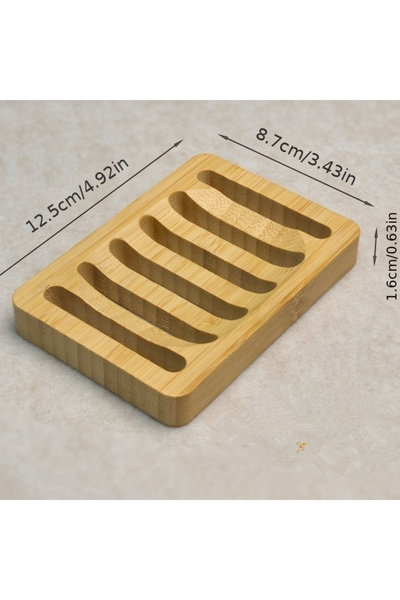 Choice 1pc Bamboo Case Tray Wooden Prevent Mildew Drain Soap Box Natural Bamb...