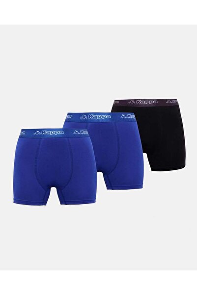 Kappa Logo Kabox Erkek Siyah-Lacivert Regular Boxer
