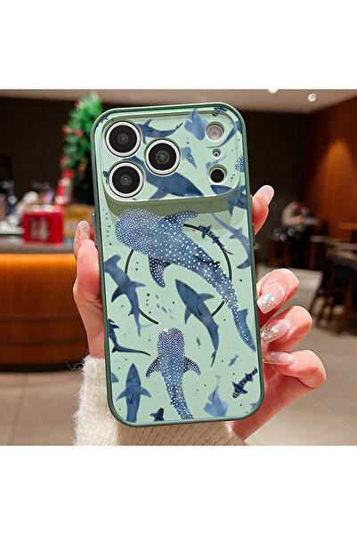 Choice35 iPhone17 Pro Max A823 Green Whale Patterned Magnetic Case For iPhone...