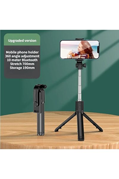 Choice5 Black Selfie Stick Wireless Tripod Stand with Light Bluetooth Remote ...