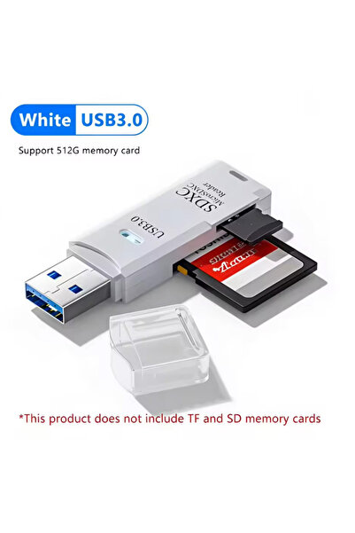 Choice3 White3.0 2 in 1 USB2.0/3.0 Card Reader Micro TF SD Card Reader USB Ad...