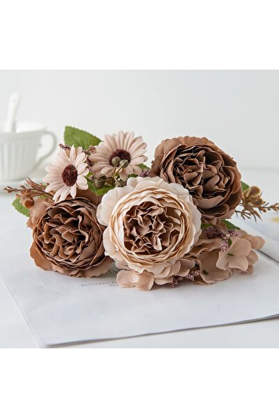 Choice10 3PCS Dark Khaki 1/3PCS Artificial Flowers Silk Persian Peony Outdoor...