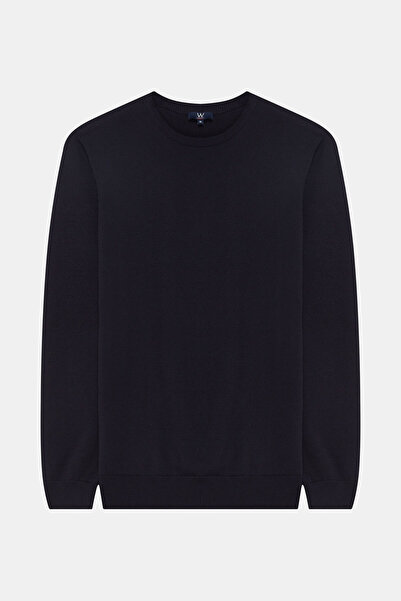 W Collection LACİVERT POLO YAKA UZUN KOLLU KAZAK