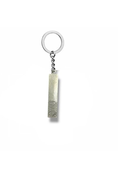 Herşey Nota Unisex Keychain with Fingerprint Figure – Minimal Design with Ide...