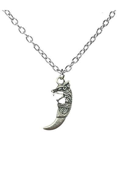 Herşey Nota Unisex Necklace with Wolf Tooth Figure – 60 cm Chain, Symbol of W...
