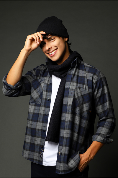 Kiğılı Long Sleeve Oversize Plaid Lumberjack Cotton Shirt