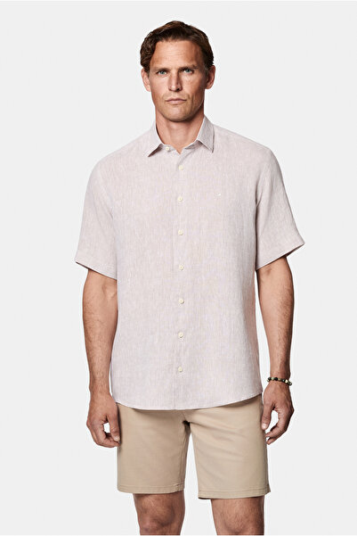 Abdullah Kiğılı Short Sleeve Regular Fit 100% Linen Sports Shirt