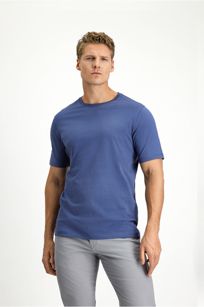 Kiğılı guler rotund slim fit bumbac 100% Tricou