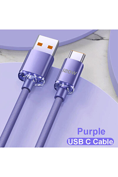 Choice 1m USB C Purple NNBILI NEW 120W Type C To Type C Cable For PD Phone Fa...