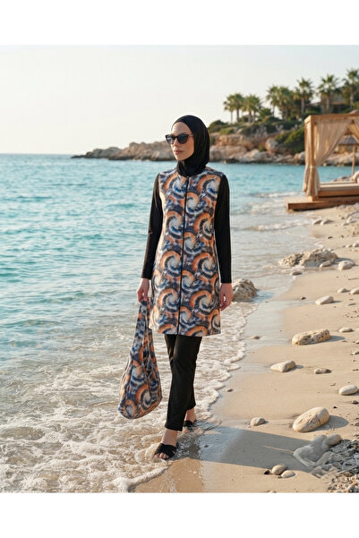 Plistre Black Patterned, Fully Covered, Boneli Bagged, Water Repellent Parach...