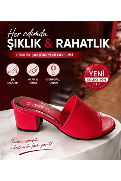 Muya Kadın Kırmızı Lüx Terlik