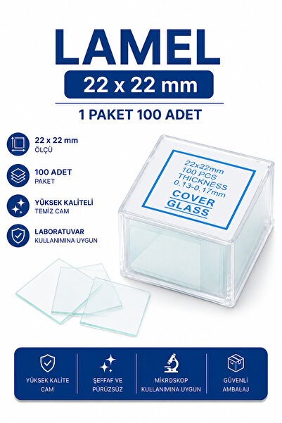 Labolist Lamel 22 X 22 mm - 1 Paket 100 Adet