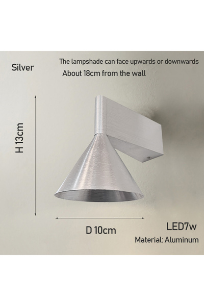 Choice 4-7W Warm White (2700-3500K) Silver Aluminum Brushed Conical Geometric...