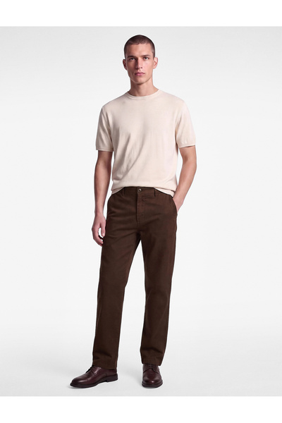 Koton Pleated Cotton Linen Blend Fabric Pants with Pockets