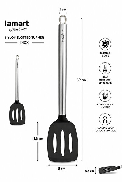 LAMART Nylon Utensils With Stainless-Steel Handle Inox 33 Cm