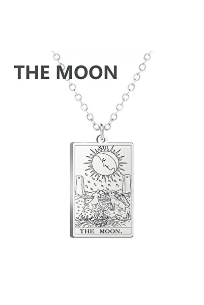 Choice29 steel color THE MOON Stainless Steel Classic Tarot Pendant Necklace ...