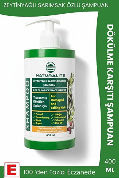 Naturalite Anti-Hair Loss Shampoo with Olive Oil and Garlic Extract 400 ml