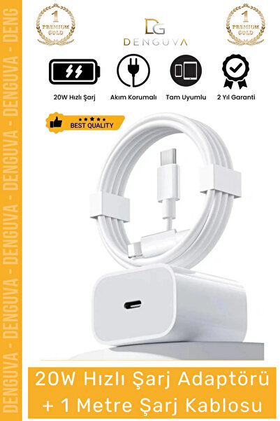 Denguva #ŞarjAleti iPhone 20W USBC Hızlı Şarj Adaptörü Lightning Kablo Akım K...
