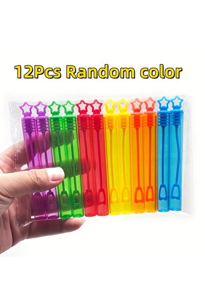Choice 12Pcs Random color 12Pcs Neon Bubble Wands - Colorful Plastic Party Gi...