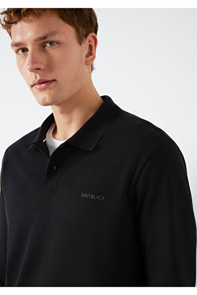 Mavi Mânecă lungă Polo Guler pentru bărbați tricou M0613154-900