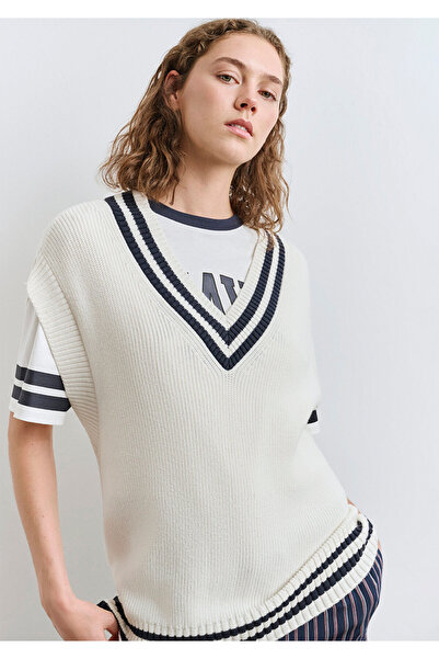Mavi Ekru Süveter Loose Fit / Bol Rahat Kesim 1710706-70057