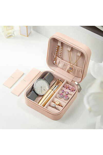 Choice S Pink Simple Ins Macaroon Jewelry Box Travel Travel Studs Necklace Ri...