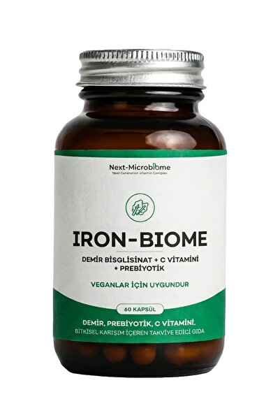 Next Microbiome Iron-Biome Demir, Prebiyotik, C-Vitamini, Bitkisel Karışım İç...