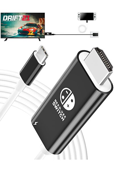 Choice Black White USB C to FHD 4K Cable For Switch/Switch 2,MacBook,iPad.Con...