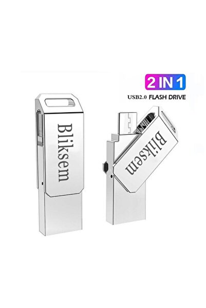 Choice محرك أقراص فلاش USB OTG فضي Bliksem OTG بسعة 64 جيجابايت، 32 جيجابايت،...