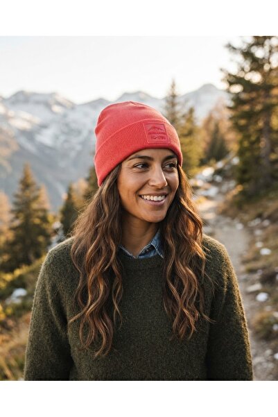 Fonem Unisex Embossed Printed Label Change Beanie Fo 2666 Orange - Folded Cuf...