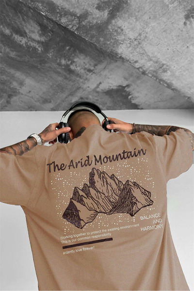 Teenage Millionaire Men's Arid Mountain Camel Oversize Salas T-Shirt