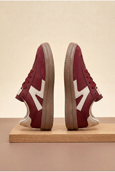 Tonny Black Γυναικείο μπορντό μπεζ άνετο sneaker με σόλα από καουτσούκ και κο...