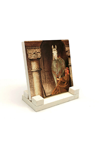 Sadrazam Πέτρινη βάση επιτραπέζιου υπολογιστή με εκτύπωση αλόγου 10x10 1G-ArAt1