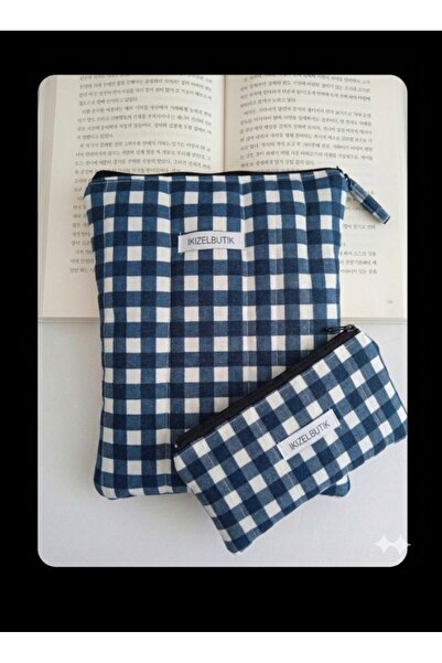 ikizelbutik Waterproof Blue Puff Book Cover Tablet Case 27X22 cm – Fiber-Fill...