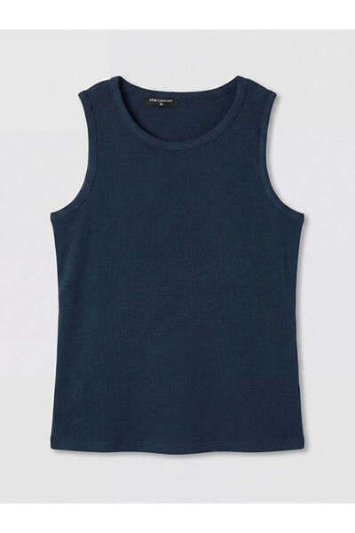 LC Waikiki New season navy blue crew neck women's tank top from gulis clothing