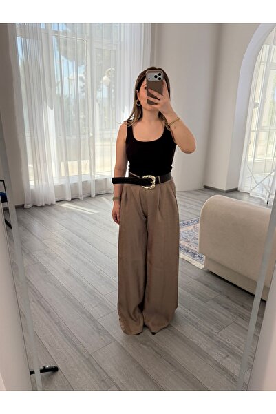 eyatelier Kendinden parıltılı pantolon palazzo