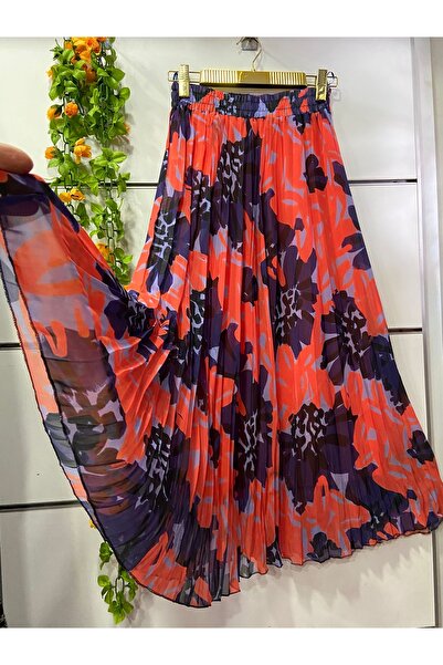 edu collection Φούστα από σιφόν με σχέδιο με επένδυση από ΚΑΛΑΜΙ