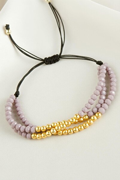 ZERO LAND Gldisptm Top Metal Triple Crystal (20200) Bracelet- Purple