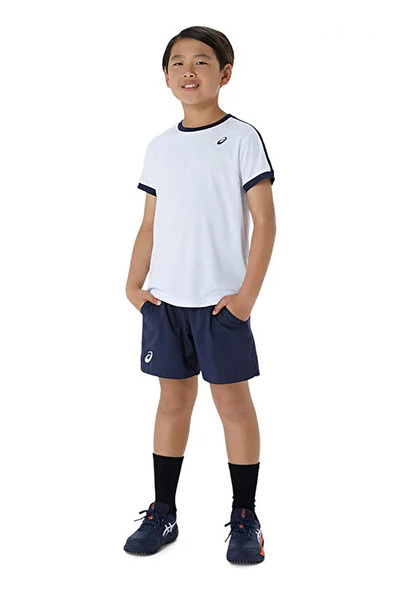 Asics Beyaz Erkek Çocuk Çizgili T-Shirt 2044A044-101-BOYS TENNIS SS TOP