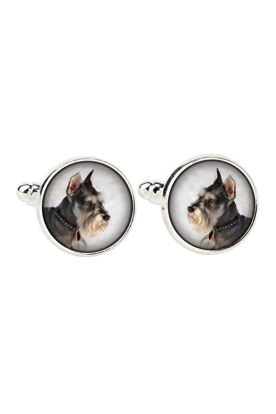 Art - Dog Schnauzer I - cufflinks, a shirt accessory, a shirt pendant from th...