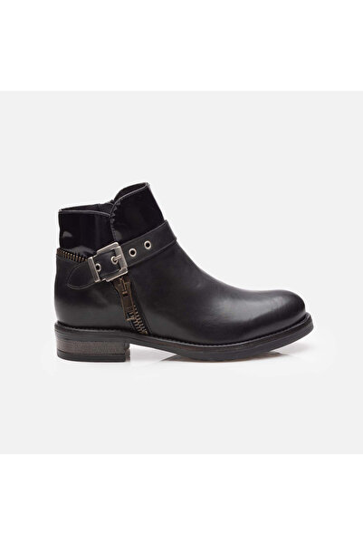 UrbanShoes Botine damă din piele naturală , Leofex - 452 Negru Box Lac