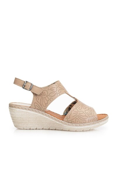 UrbanShoes Sandale cu platforma dama din piele naturala Leofex- 218 Taupe Box