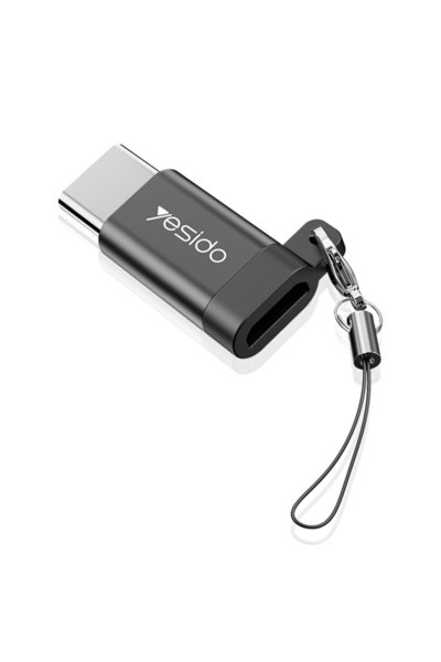 Yesido Adaptor OTG (GS04) - Micro-USB la Type-C, Plug & Play, 480Mbps - Negru...