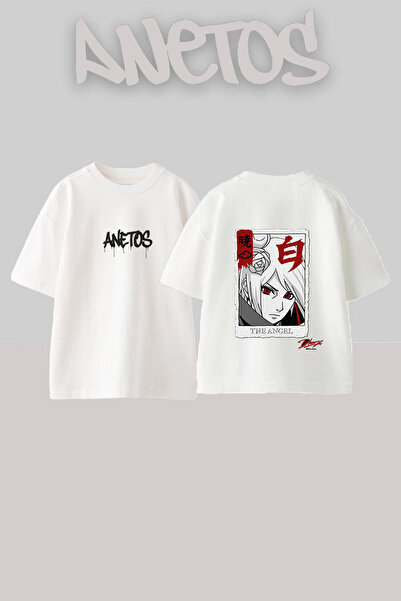 Anetos Μπλουζάκι Konan Angel Design με στάμπα στην πλάτη, βαμβακερό λευκό ove...