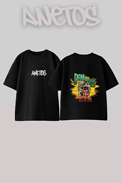 Anetos Μπλουζάκι Dandadan Design με στάμπα στην πλάτη, βαμβακερό, μαύρο, over...