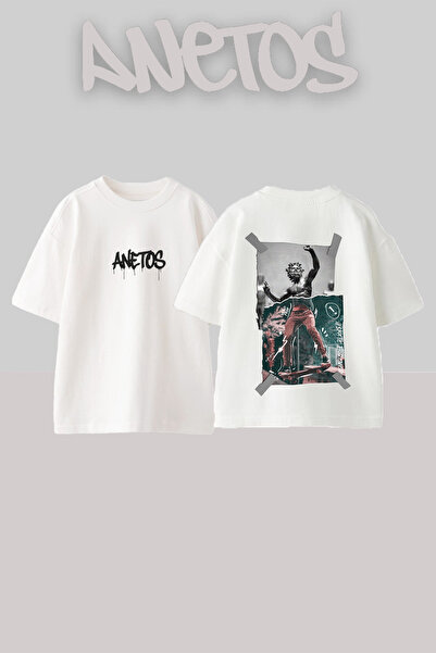 Anetos Μπλουζάκι με σχέδιο αγάλματος σκέιτμπορντ, με στάμπα στην πλάτη, βαμβα...