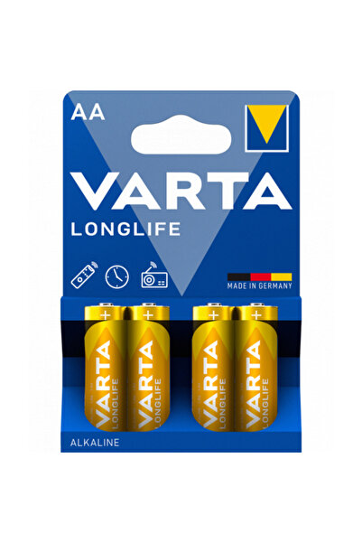 Varta Дълготрайна батерия 4106, AA/ LR6, Комплект от 4 броя (горна и долна част)