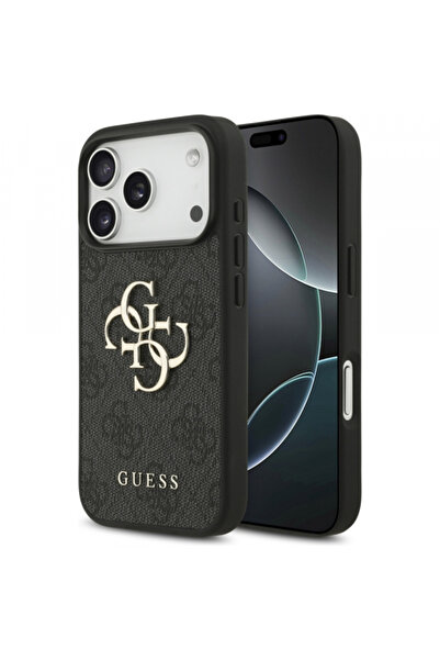 Stef's Cat Θήκη για Apple iPhone 17 Pro, Guess, 4G Μεγάλο Λογότυπο, Μαύρο