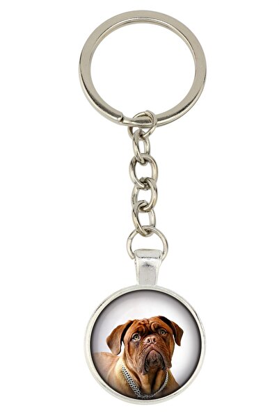 Art - Dog Dogue de Bordeaux, French Mastiff - keychain with your photo, key d...