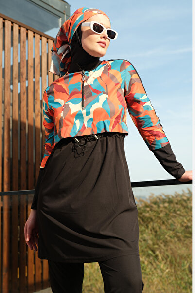 İYİBU Σετ μαγιό χιτζάμπ 5 τεμαχίων με φερμουάρ που καλύπτει πλήρως το σώμα, α...